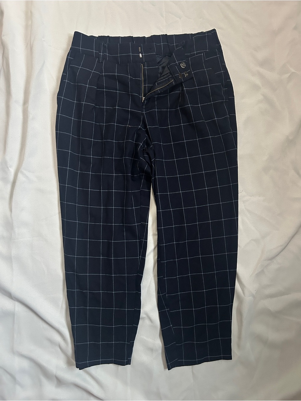 a new day Navy Windowpane Cropped Ankle Pants